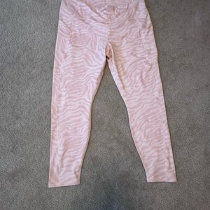 Fabletics Light Pink Animal Print Kids Leggings